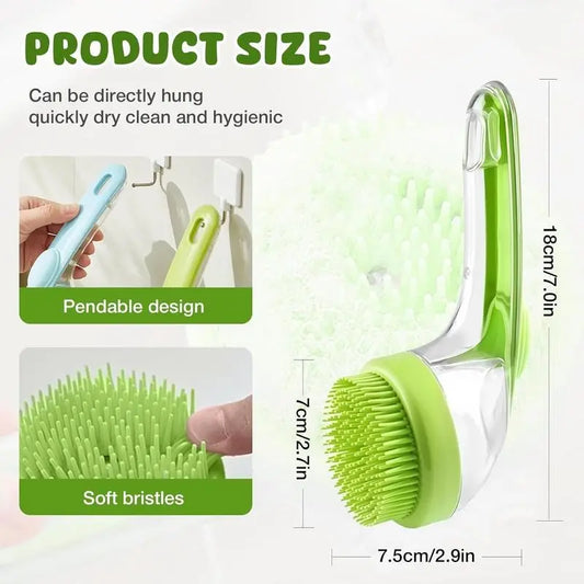 2026 New 2 in 1 Pet Bath & Grooming Brush with Built-in Soap Dispenser