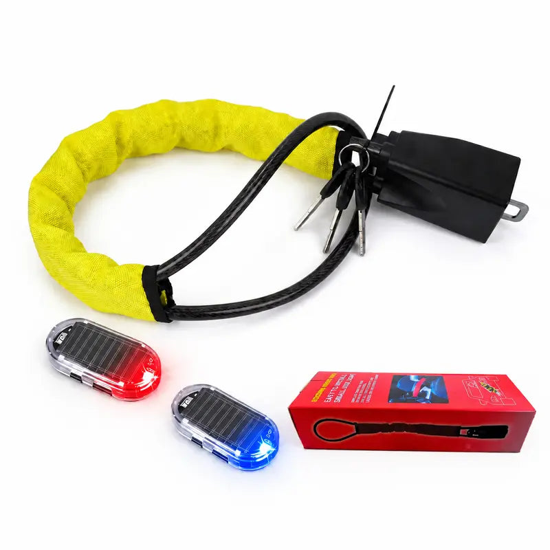 Transparent case fake car alarm light with blue LED warning flash