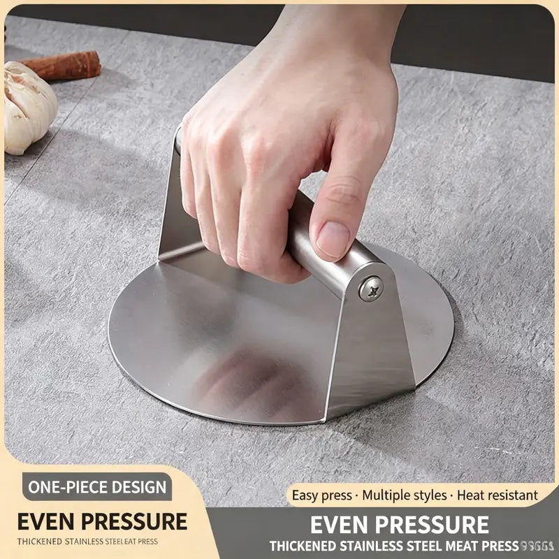 Stainless Steel Smash Burger Press 4.72" - Non-Stick Grill Press for Blackstone & Flat Top Grills | Dishwasher Safe