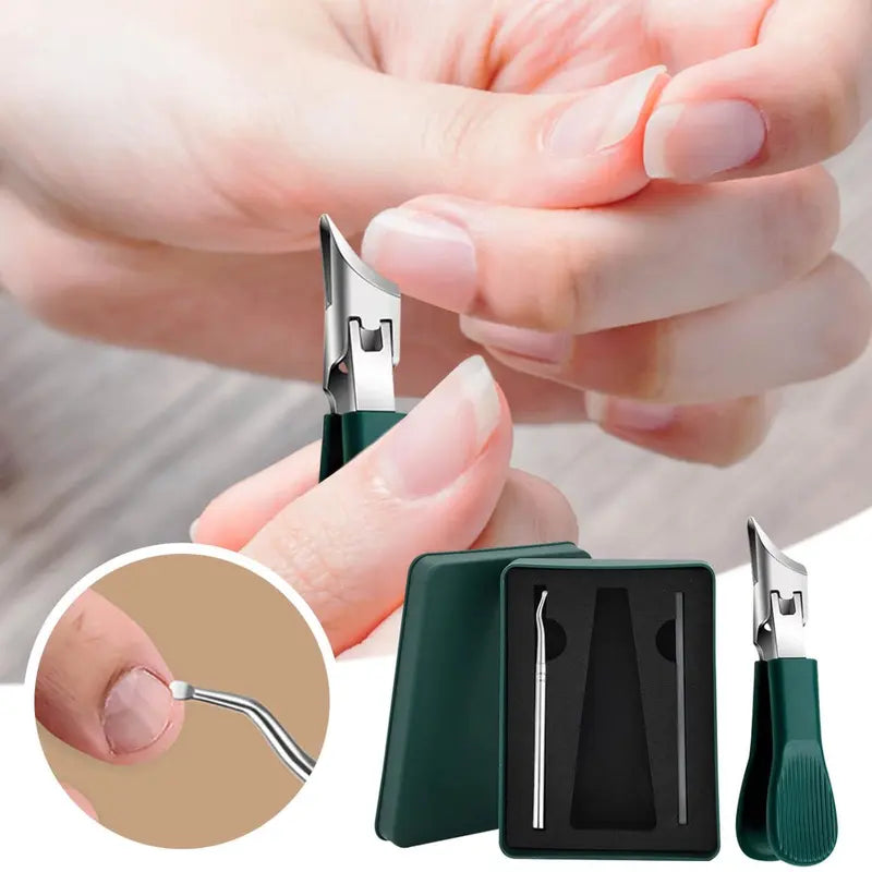 Three Sets of Eagle Beak Beveled Nail Clippers - Wide Jaw Opening Anti-Splash Slanted Nail Clipper, 25 Degree Oblique Nail Clipper, Ingrown Toenail Clippers for Thick Nails for Seniors