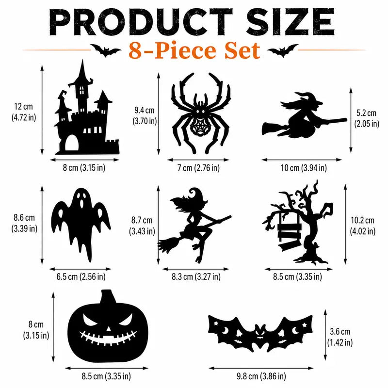 Halloween LED Silhouette Wall Light Stickers - Peel & Stick Battery Powered