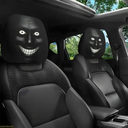 2 Pcs Red Devil's Eye Car Headrest Covers – Gothic Style, Washable