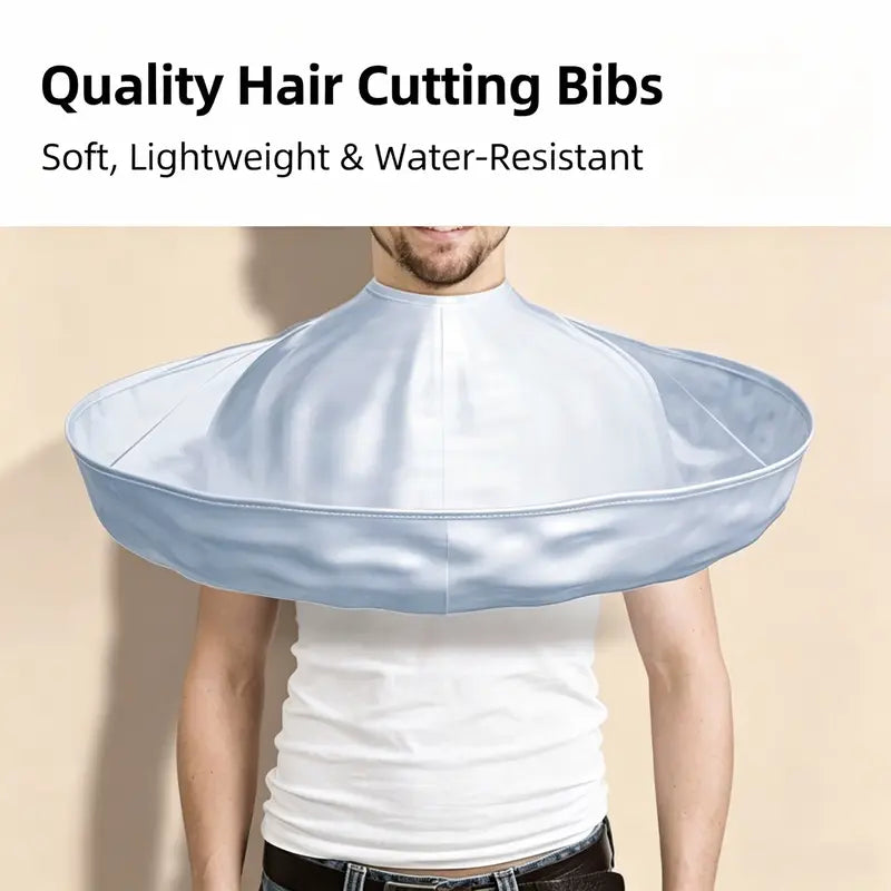 Deep-groove hair catcher bib designed to collect cut hair
