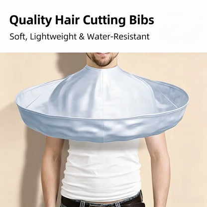 Deep-groove hair catcher bib designed to collect cut hair
