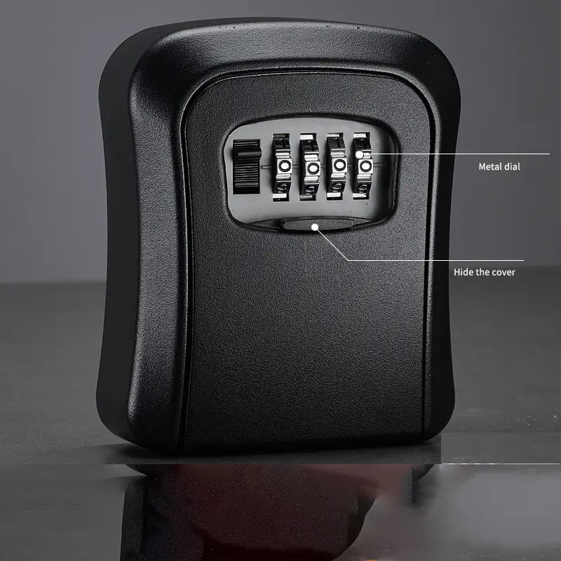 Wall Mount Key Lock Box - 4-Digit Combination Lockbox, Resettable Code, Waterproof Outdoor Key Safe for Home, Office & Garage