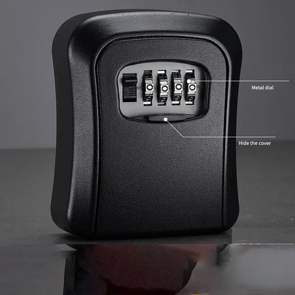 Wall Mount Key Lock Box - 4-Digit Combination Lockbox, Resettable Code, Waterproof Outdoor Key Safe for Home, Office & Garage