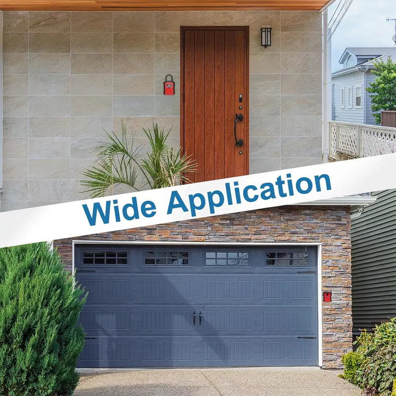 Wall Mount Key Lock Box - 4-Digit Combination Lockbox, Resettable Code, Waterproof Outdoor Key Safe for Home, Office & Garage