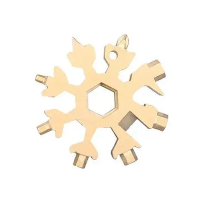 18-in-1 Snowflake Multi-Tool – Stainless Steel Wrench, Screwdriver & Bottle Opener for Outdoor Survival