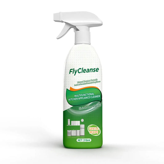 FlyCleanse Natural Enzyme Formula Kitchen Cleaning Spray - Fast-Acting Household Grease & Mold Remover Liquid, for Kitchen Stoves & Range Hoods, 318 ml Bottle, 24-Month Shelf Life, Father's Day Gift Idea