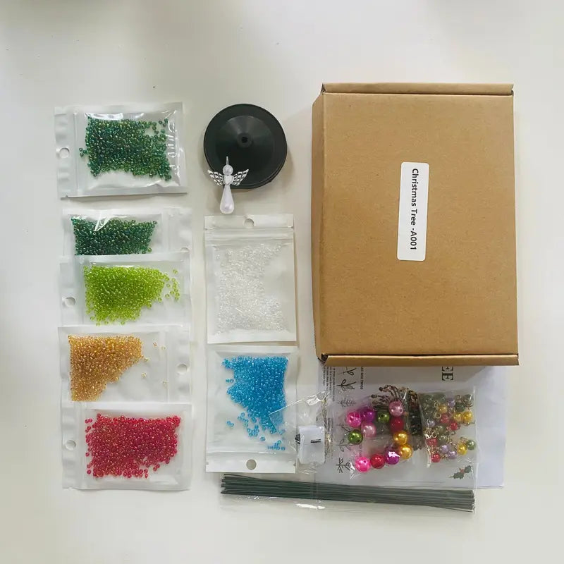 DIY Beaded Christmas Tree Kit – Mini Crystal Bead Xmas Tree Craft Set
