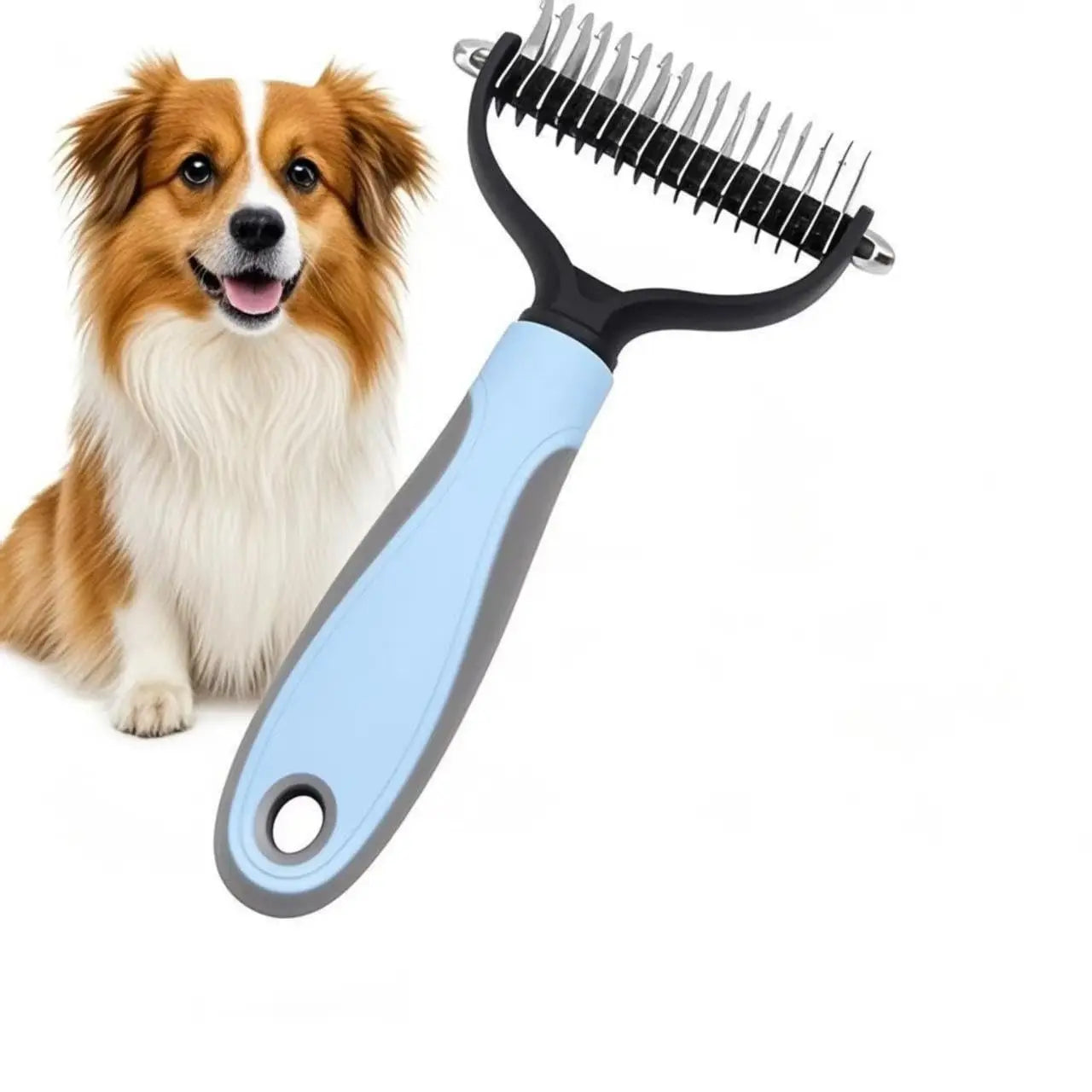 Double-Sided Pet Dematting Comb – Dog & Cat Hair Removal Grooming Brush