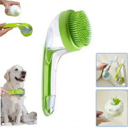 2026 New 2 in 1 Pet Bath & Grooming Brush with Built-in Soap Dispenser