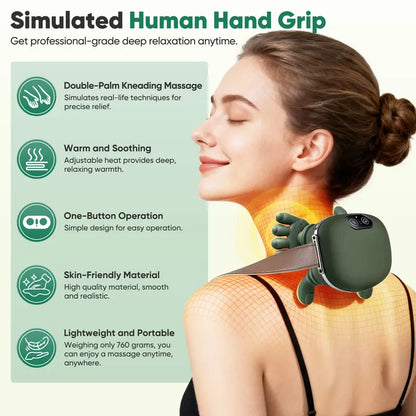 Upgraded Neck & Shoulder Massager - 4D Kneading with Heat