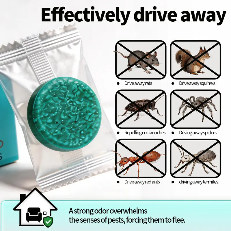 12-Pack Rodent & Pest Repellent Pouches – Essential Oil Formula, Pet Safe, 90-Day Protection