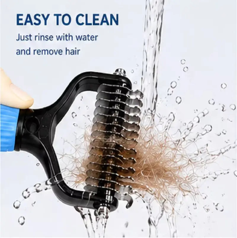 Double-Sided Pet Dematting Comb – Dog & Cat Hair Removal Grooming Brush