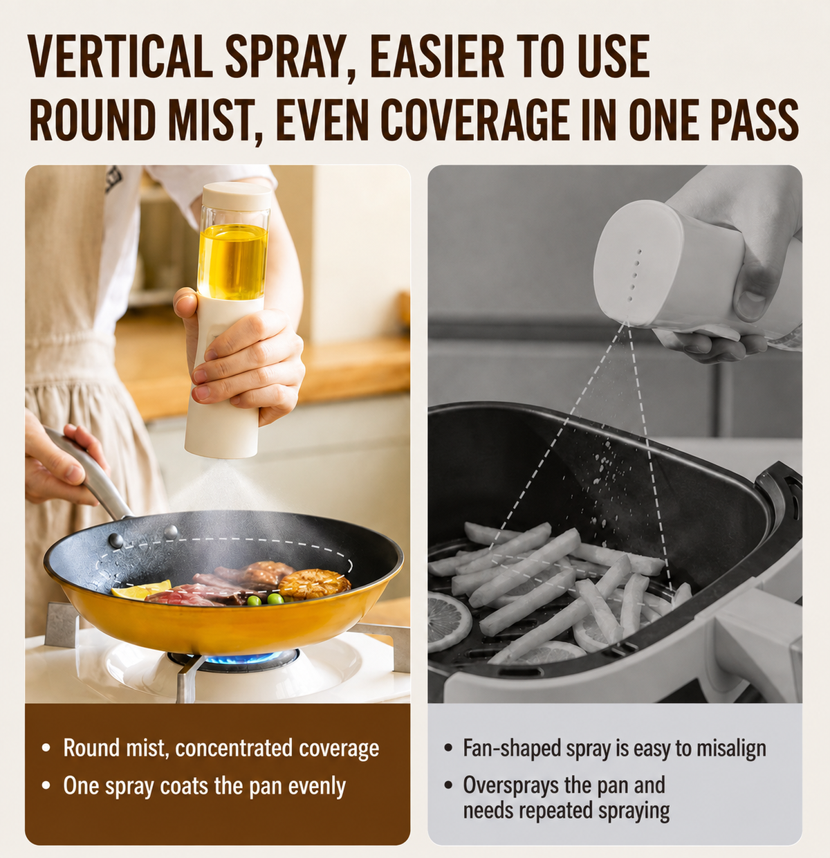 Fine Mist Oil Sprayer – Refillable Glass Bottle for Healthier Cooking