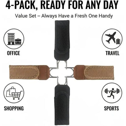 No Show Invisible Belt for Men & Women - Adjustable Non-Elastic Fabric Belt with Metal Hook for Jeans & Pants
