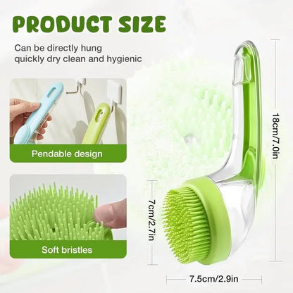 2026 New 2 in 1 Pet Bath & Grooming Brush with Built-in Soap Dispenser