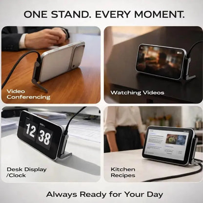 Invisible Stand Type-C Charger Cable – 240W Super Fast Charging 2-in-1 Charging Cord & Foldable Phone Holder for Gaming, Office, Car Travel, Black