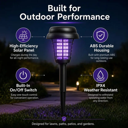 Solar Mosquito Zapper Garden Light – 2-in-1 UV Bug Killer + Pathway Lamp | IP65 Waterproof, Auto Dusk-to-Dawn
