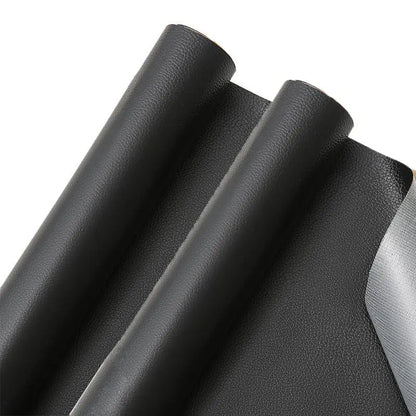 Leather Repair Patch Self Adhesive Leather Stickers for Car Seats Black Faux Leather Fabric for Upholstery Vinyl Seat Tape for Furniture, Couch Patch Kit for Cars Interior