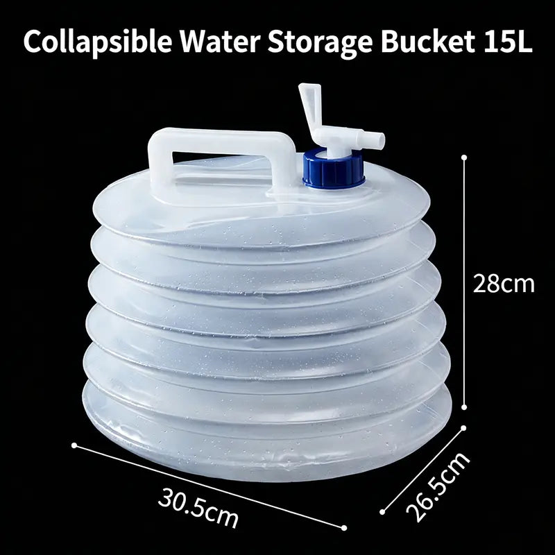 Collapsible Water Container with Faucet & Handle - Portable Camping Bucket for Outdoor