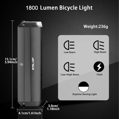 Lumens LED Bike Headlight - USB Rechargeable Waterproof Cycling Light for MTB & Commuting