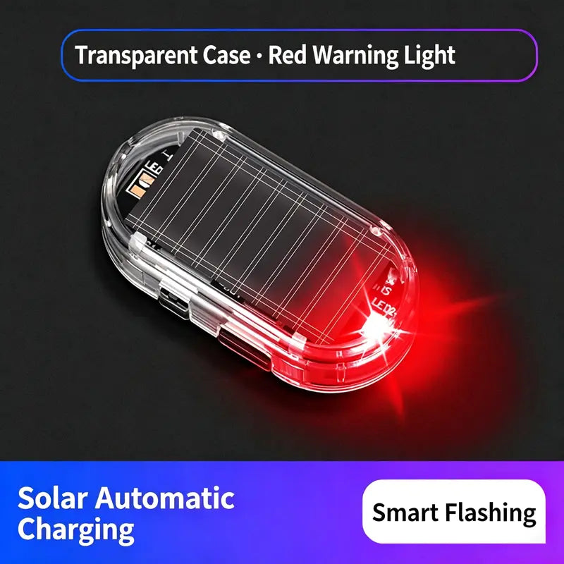 Transparent case fake car alarm light with red LED warning flash