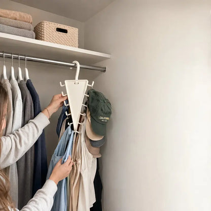 V-Shaped Double-Sided Closet Hanger – Space-Saving Rotating Hanger for Clothes, Scarves, and Accessories