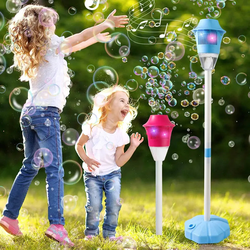 Automatic Bubble Maker Toy for Kids – Music & Lights, Adjustable Height, Outdoor Party