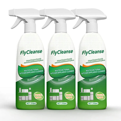 FlyCleanse Natural Enzyme Formula Kitchen Cleaning Spray - Fast-Acting Household Grease & Mold Remover Liquid, for Kitchen Stoves & Range Hoods, 318 ml Bottle, 24-Month Shelf Life, Father's Day Gift Idea