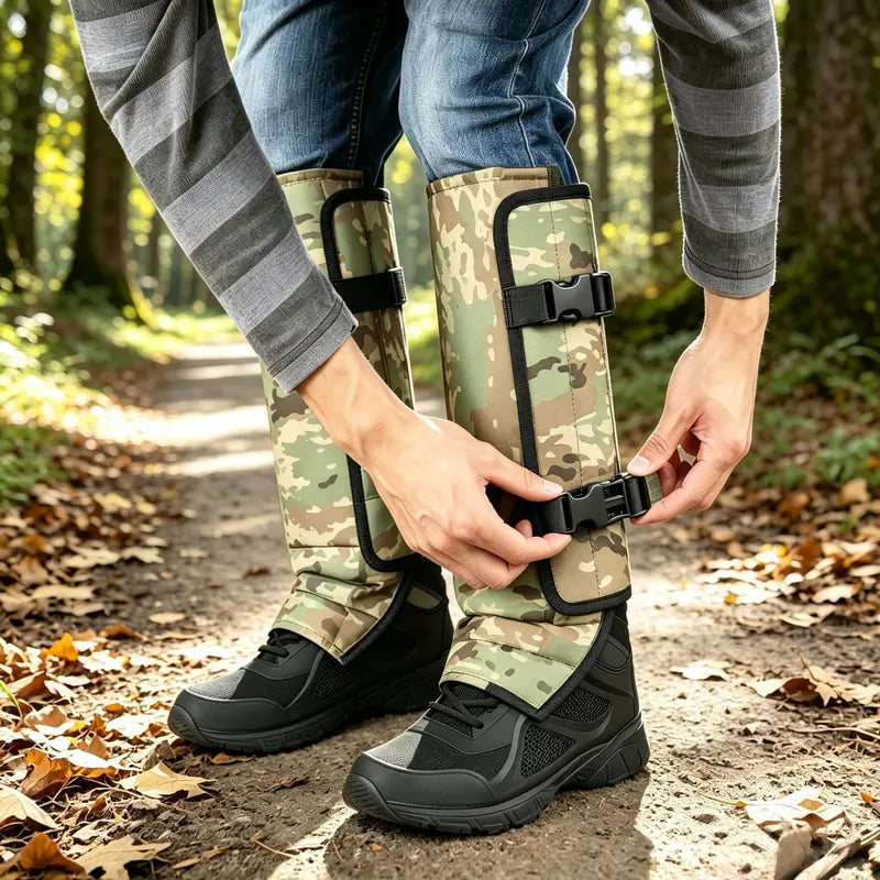 Unisex Snake-Resistant Leg Gaiters - Adjustable Puncture-Proof Outdoor Protective Gear for Hiking & Hunting