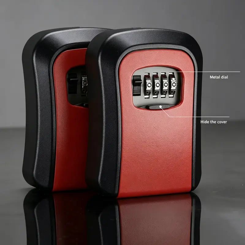 Wall Mount Key Lock Box - 4-Digit Combination Lockbox, Resettable Code, Waterproof Outdoor Key Safe for Home, Office & Garage