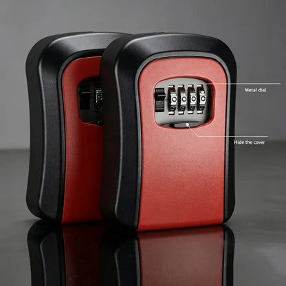 Wall Mount Key Lock Box - 4-Digit Combination Lockbox, Resettable Code, Waterproof Outdoor Key Safe for Home, Office & Garage