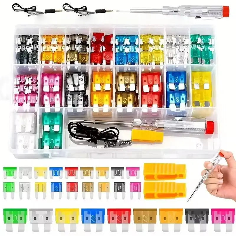 306PCS Car Blade Fuse Assortment Set with Circuit Tester & Fuse Puller - Automotive Motorcycle Truck