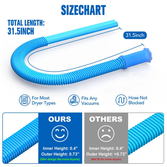 Sealegend Dryer Vent Cleaner Kit – Vacuum Hose Attachment with Stretch Universal Connector, Lint Remover Tool, Blue