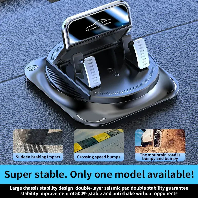 360° Rotation Car Dashboard Phone Holder – Non-Slip Mount for iPhone & Android