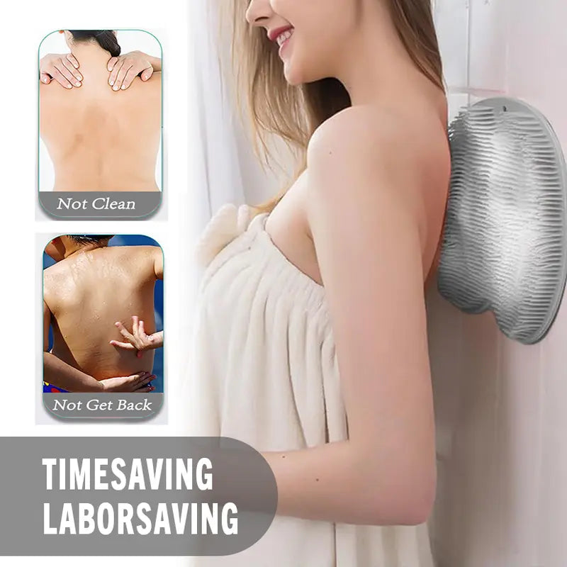 Silicone Shower Foot Scrubber Mat – Exfoliating Body Brush with Non-Slip Suction Cups, Wall-Mountable