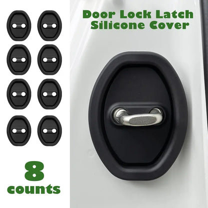 8-Pack Car Door Latch Lock Silicone Covers – Universal Fit, Anti-Dust, Noise Reduction, Tool-Free Install