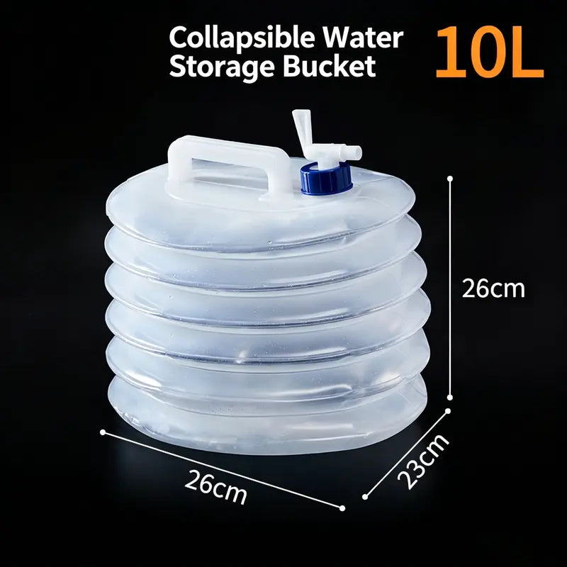 Collapsible Water Container with Faucet & Handle - Portable Camping Bucket for Outdoor
