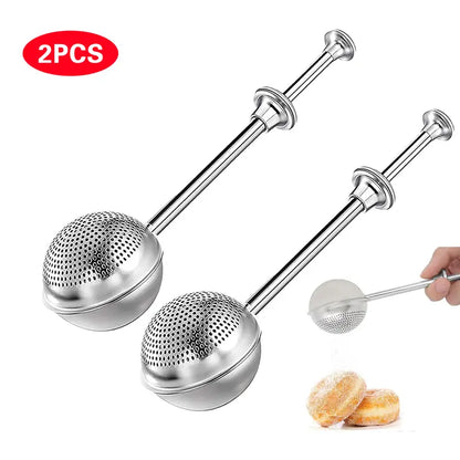 Stainless Steel Flour Duster for Baking – Long-Handled Flour Sifter & Powdered Sugar Shaker (2PCS)