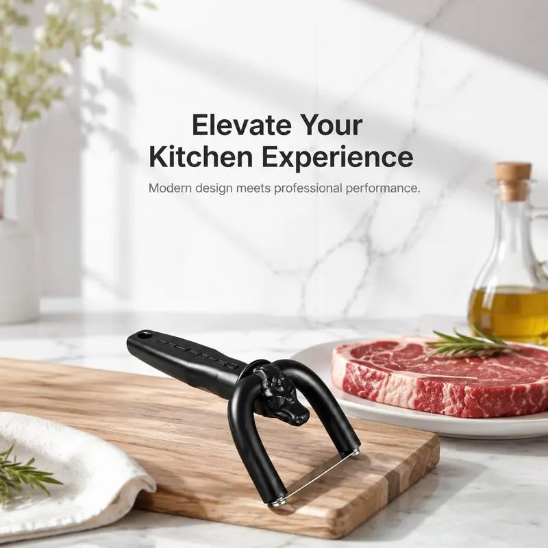 Handheld Meat Fat Trimmer & Slicer - Ergonomic Beef & Pork Butchering Tool for Home Kitchen & BBQ