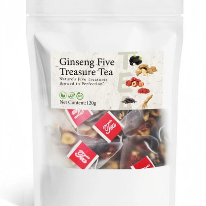 Ginseng Five Treasure Tea – Kidney Tonic Herbal Health Tea for Men (80 Bags) | ZY