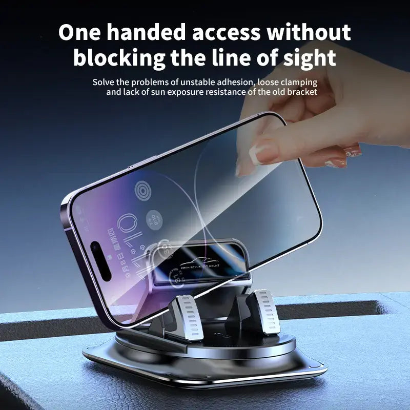 360° Rotation Car Dashboard Phone Holder – Non-Slip Mount for iPhone & Android