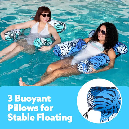 Inflatable Pool Floats Adult, 2 Packs / 1 Pack Floating Lounge Chairs, Blow up Pool Noodles for Adult Heavy Duty, Floating Chair for Party Summer Water Beach Lake Fun Summervibes