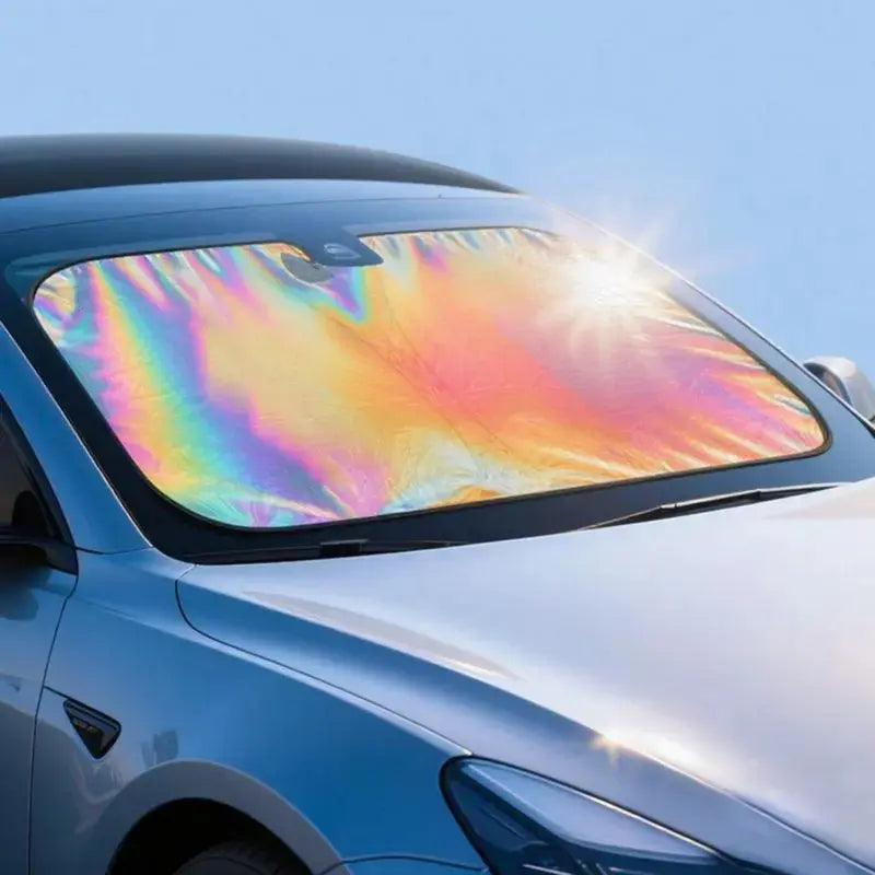 2PCS Holographic Car Windshield Sunshade – Foldable 99% UV Block, Triple-Layer Heat Shield | Universal Fit Sedan SUV Truck