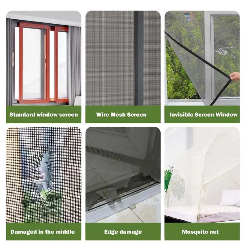 Window Screen Repair Tape, Adhesive Gray Screen Repair Strip, Durable Fiberglass Mesh Tape for Fixing Window and Door Screens (2inch x 157.5inch)