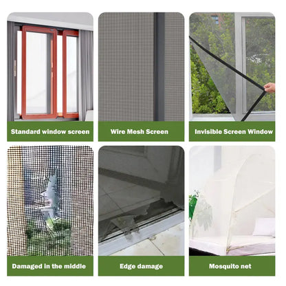 Window Screen Repair Tape, Adhesive Gray Screen Repair Strip, Durable Fiberglass Mesh Tape for Fixing Window and Door Screens (2inch x 157.5inch)