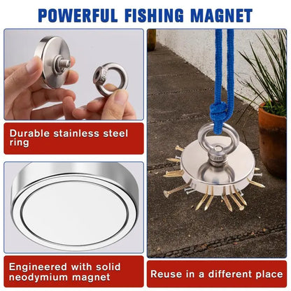 Strong neodymium magnet used to hang heavy plant pot - versatile use