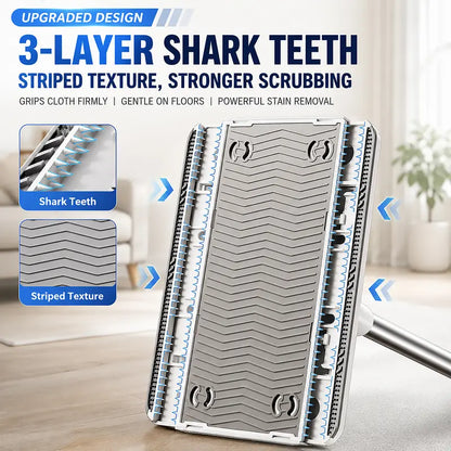 Slim Lightweight Flat Floor Mop - 1-Touch Press, 360° Swivel, Microfiber Wet & Dry Cleaning